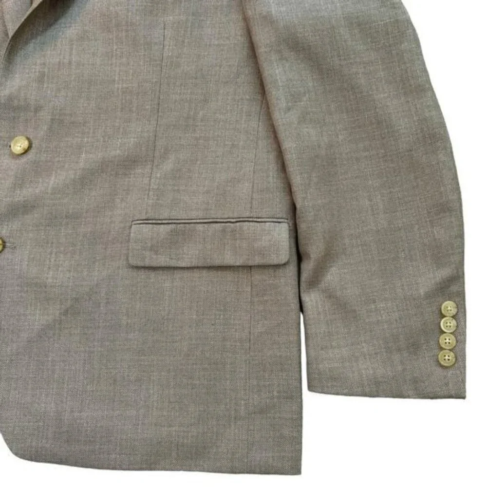 Lauren by Ralph Lauren Tan Blazer Jacket‎ Poly/Linen Blend Size 48R